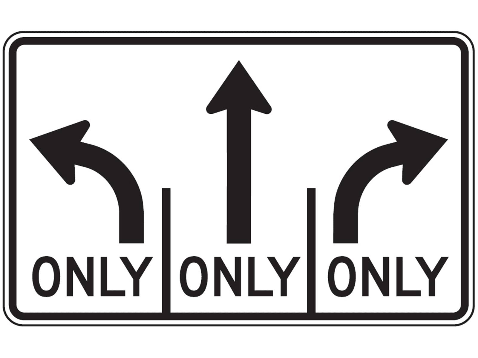 Lane Use Control Sign R3-8b - R3: Lane Usage and Turns