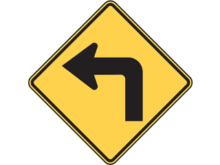 Sign: Sharp Left Turn