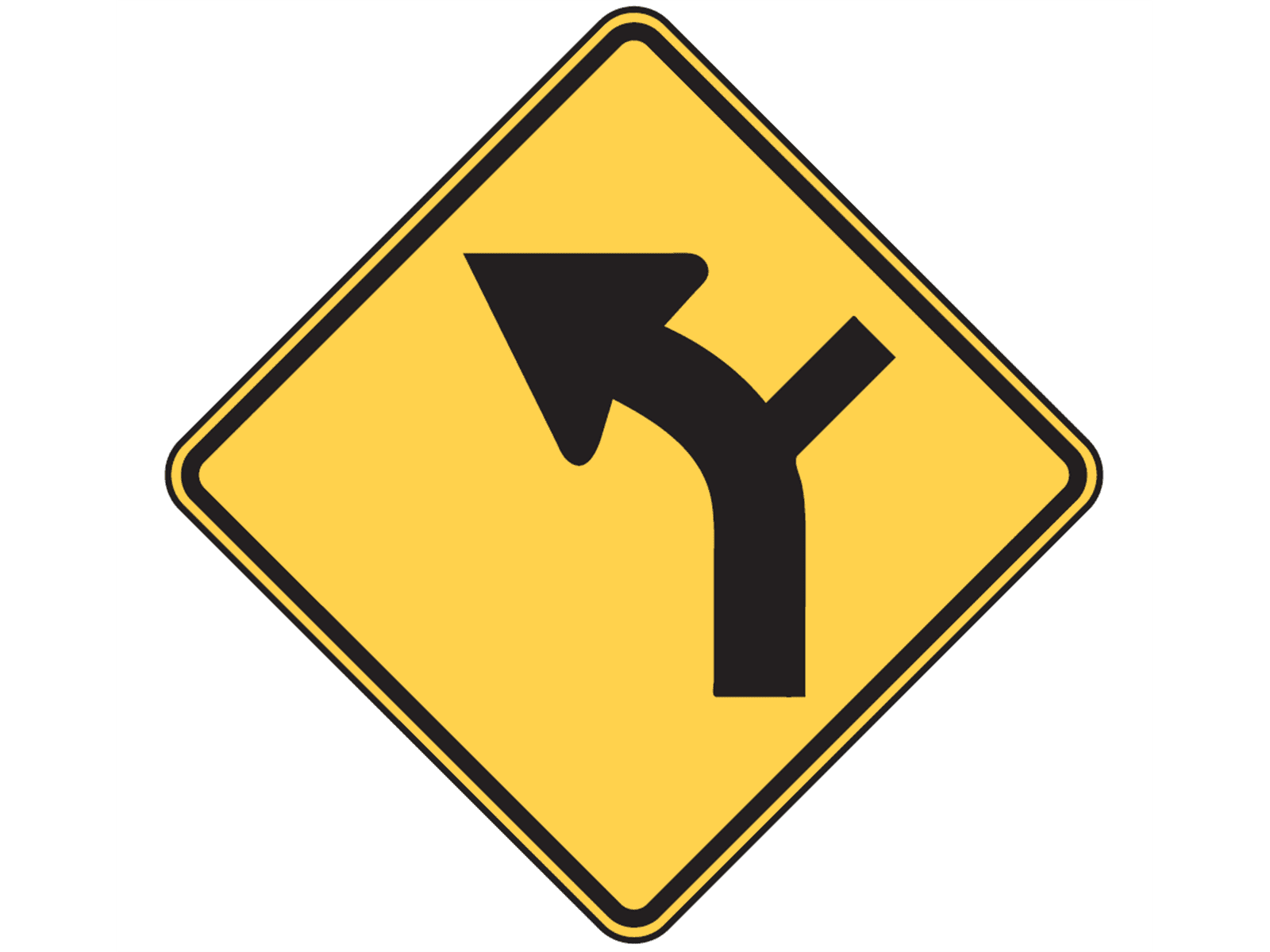 Left Curve and Side Road W1-10L - W1: Curves and Turns