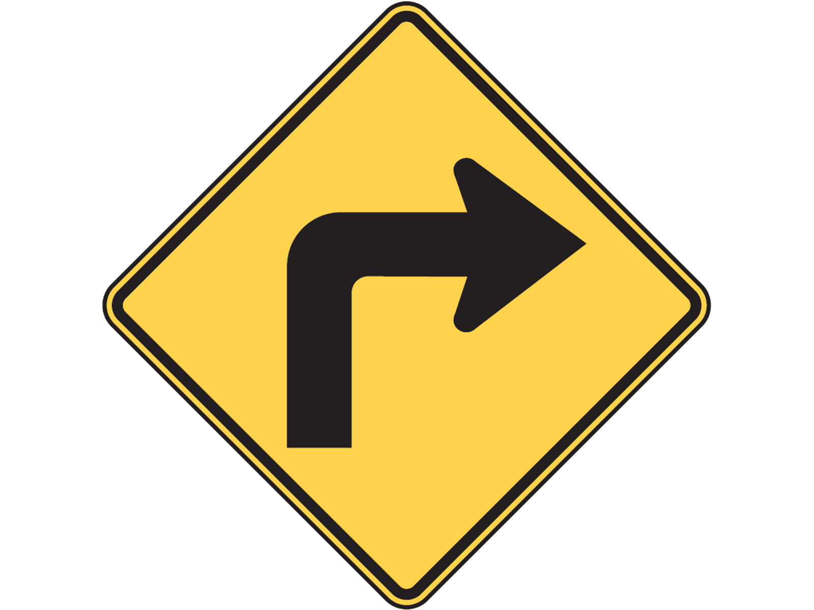 Right Turn W1-1L - W1: Curves and Turns