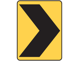 Sign: W1-8R