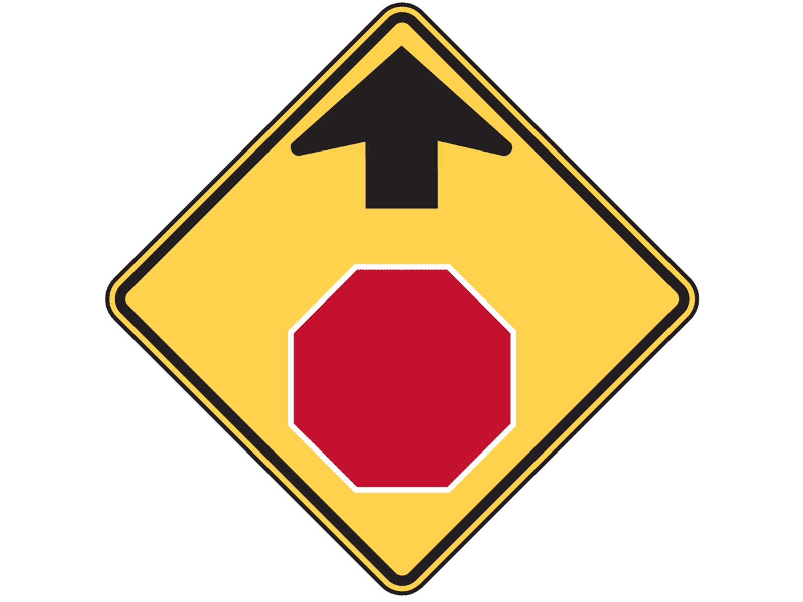 Stop Sign Ahead W3-1 - W3: Advance Traffic Control